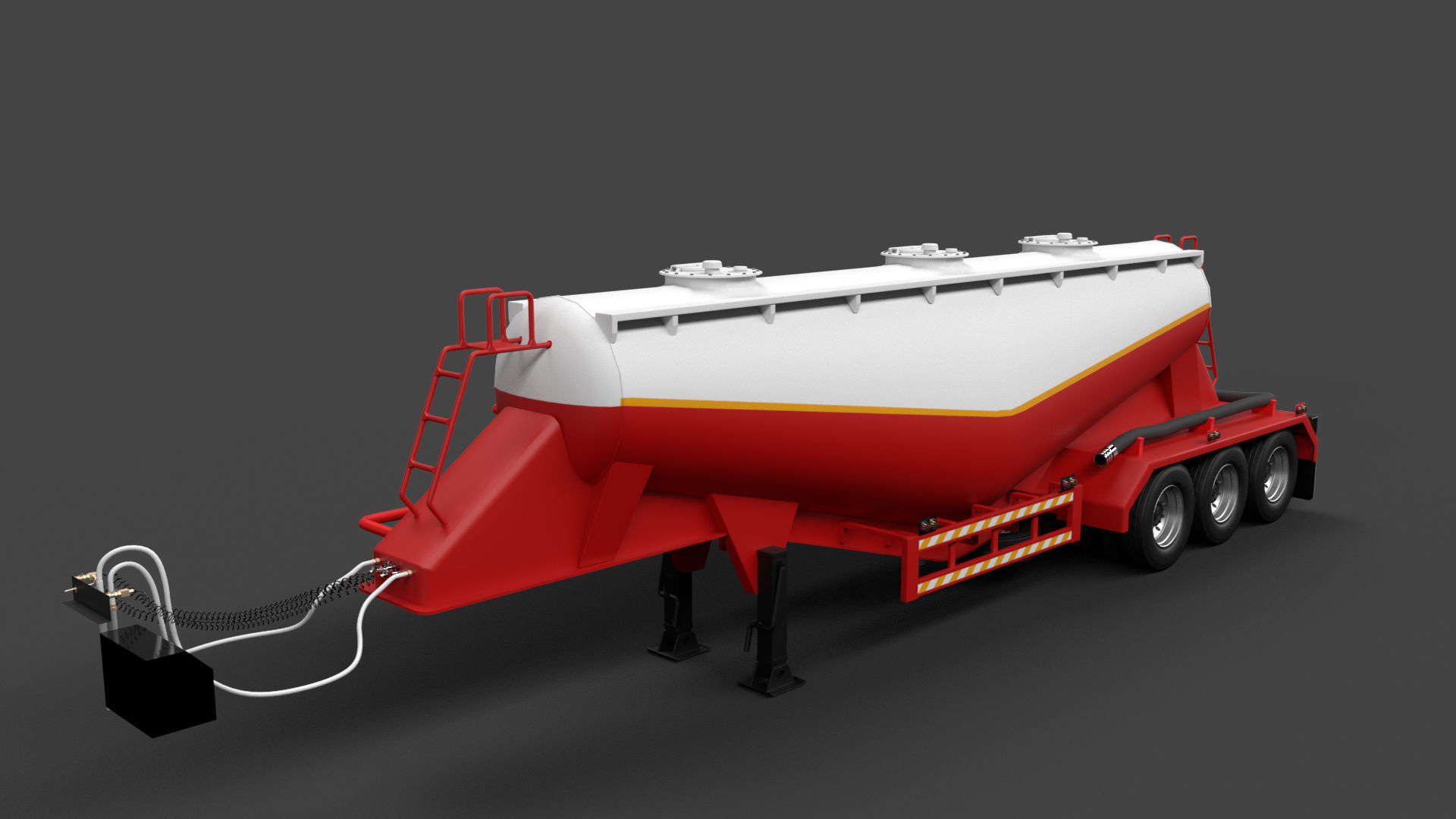 Isuzu GXZ360 Bulk Cement Trailer 3D model 3D model_3