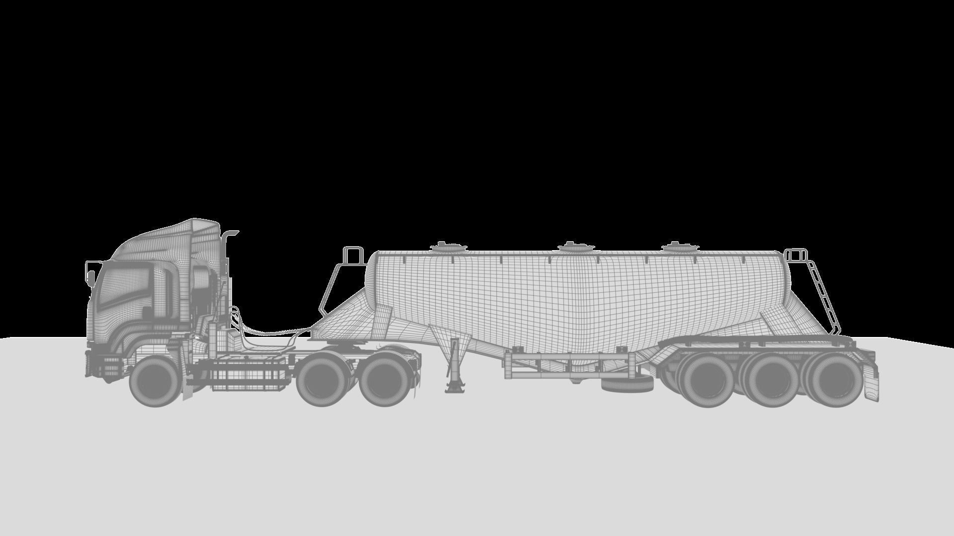 Isuzu GXZ360 Bulk Cement Trailer 3D model 3D model_22