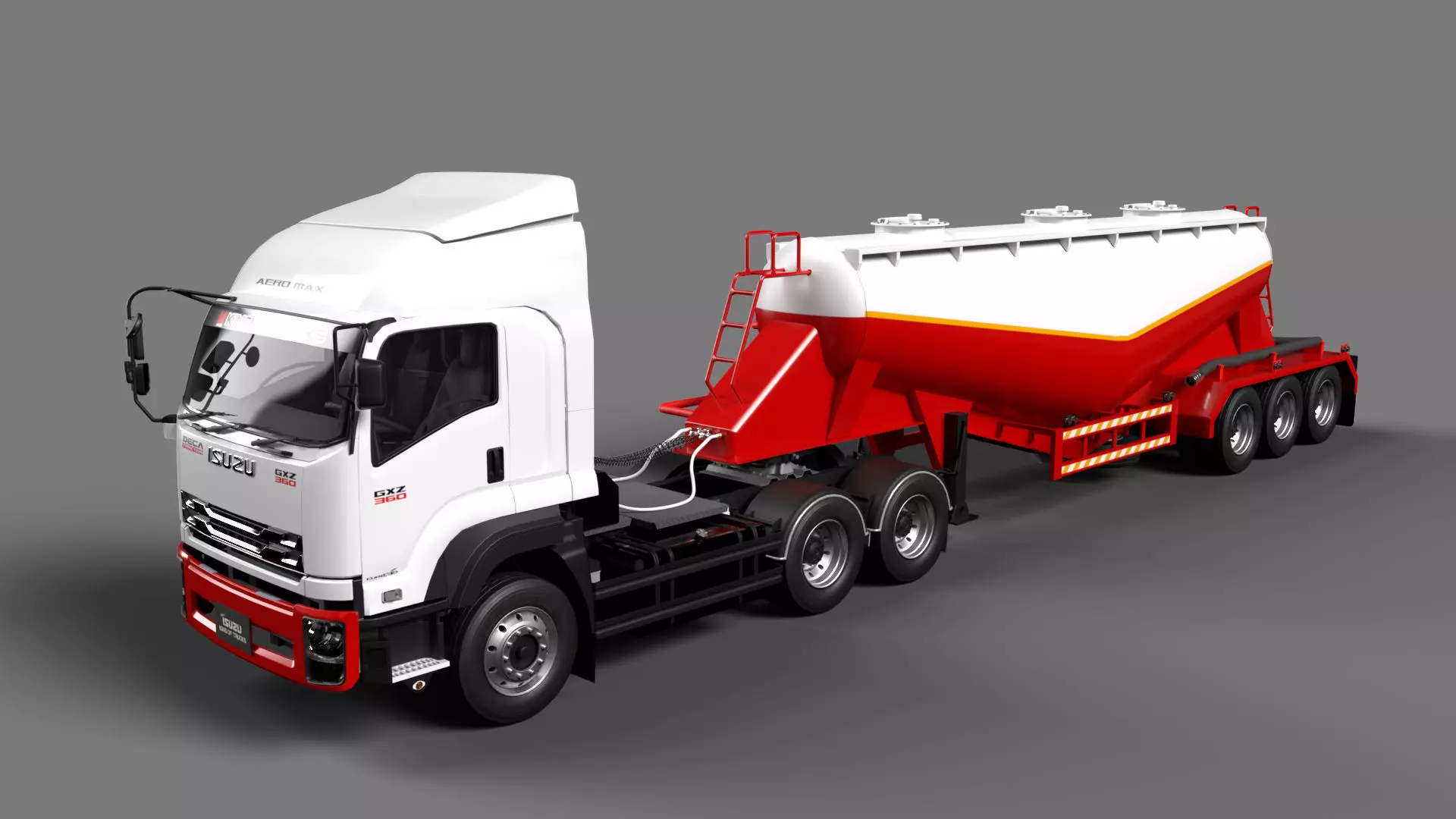 Isuzu GXZ360 Bulk Cement Trailer 3D model 3D model_0