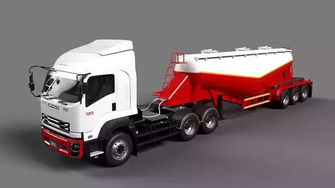 Isuzu GXZ360 Bulk Cement Trailer 3D model
