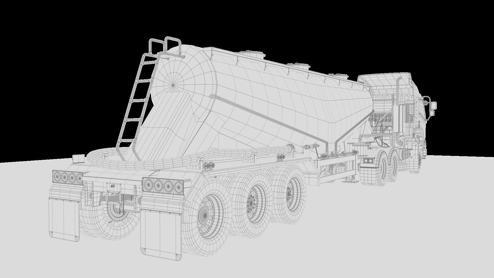 Isuzu GXZ360 Bulk Cement Trailer 3D model 3D model_27