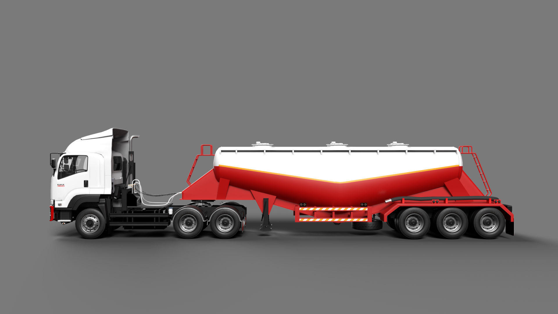 Isuzu GXZ360 Bulk Cement Trailer 3D model 3D model_2