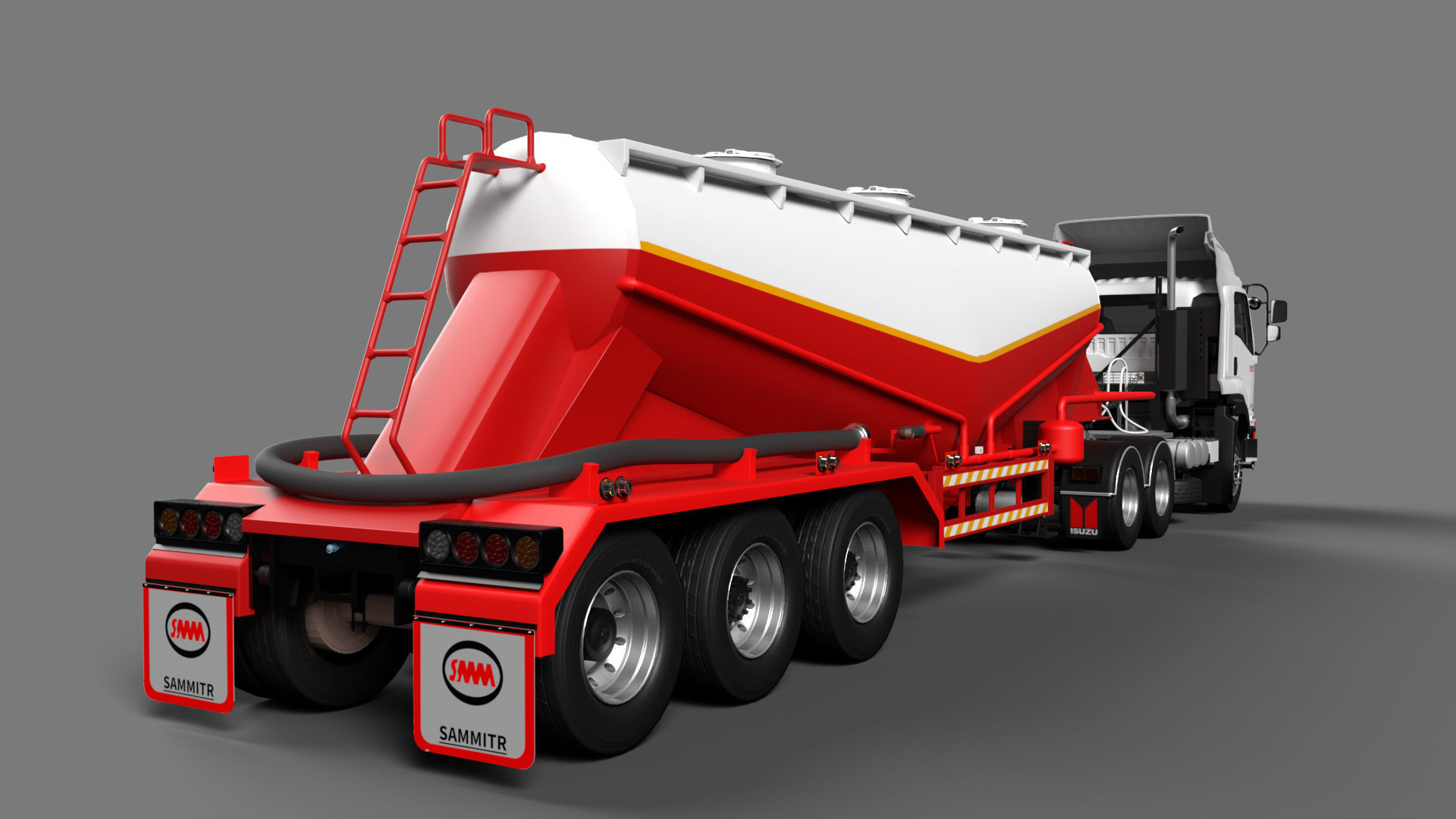 Isuzu GXZ360 Bulk Cement Trailer 3D model 3D model_8