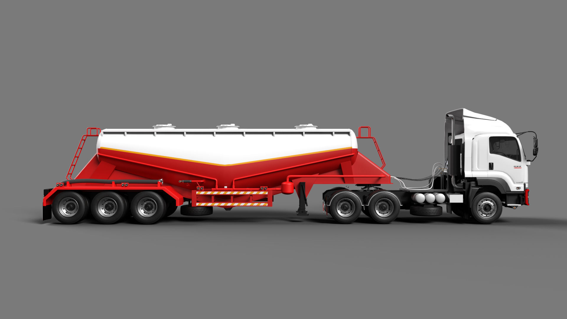 Isuzu GXZ360 Bulk Cement Trailer 3D model 3D model_10