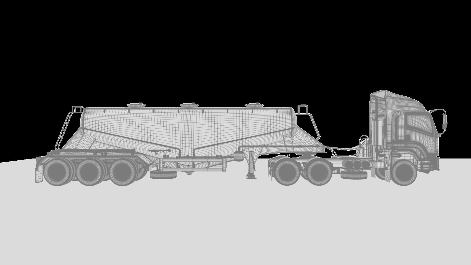 Isuzu GXZ360 Bulk Cement Trailer 3D model 3D model_30
