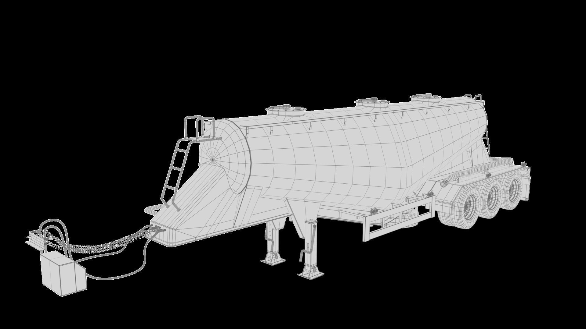 Isuzu GXZ360 Bulk Cement Trailer 3D model 3D model_17