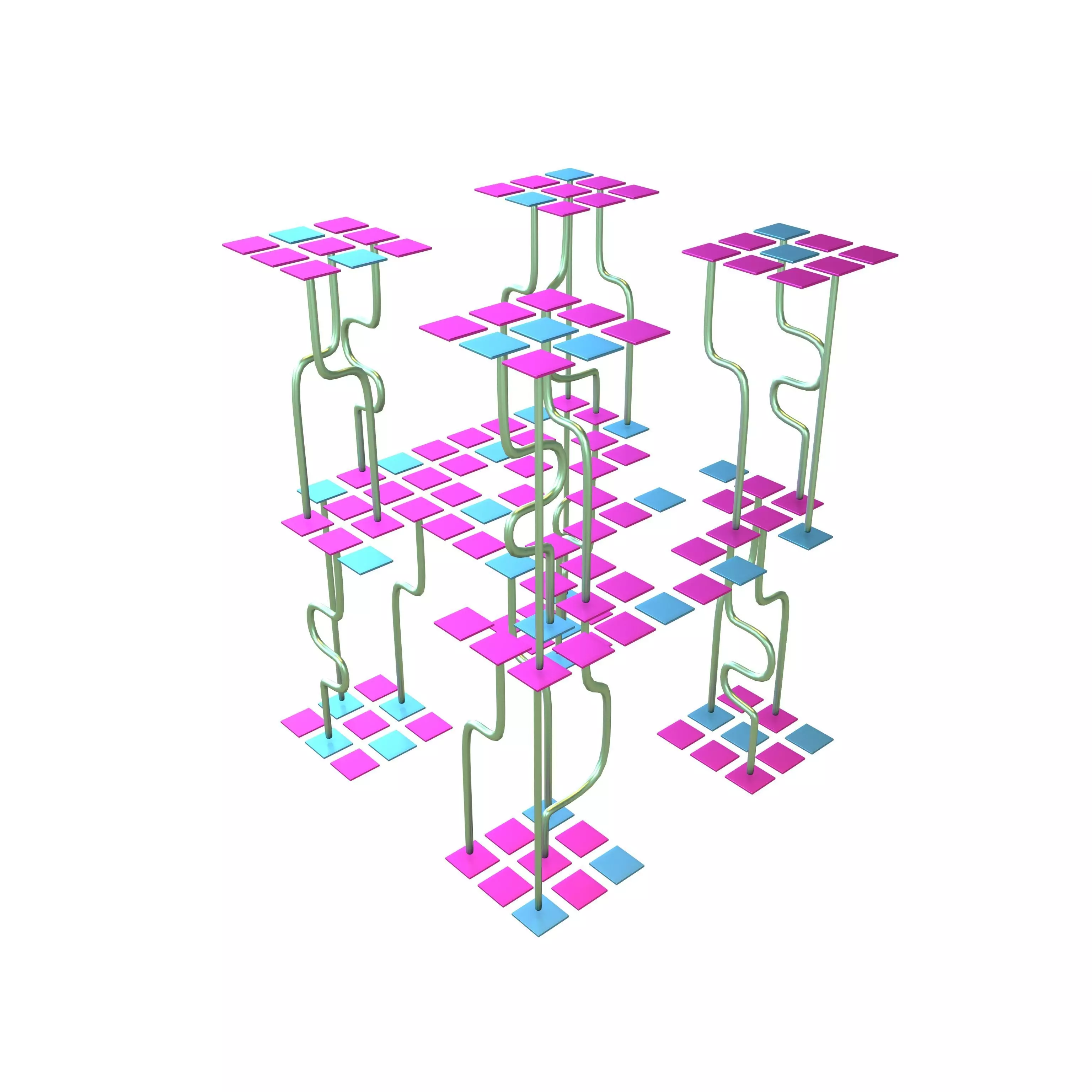 AI Generative Network Icon v1 006 Low-poly 3D model_0