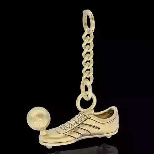 Soccer shoe key holder silver gold printable jewelry 3D model