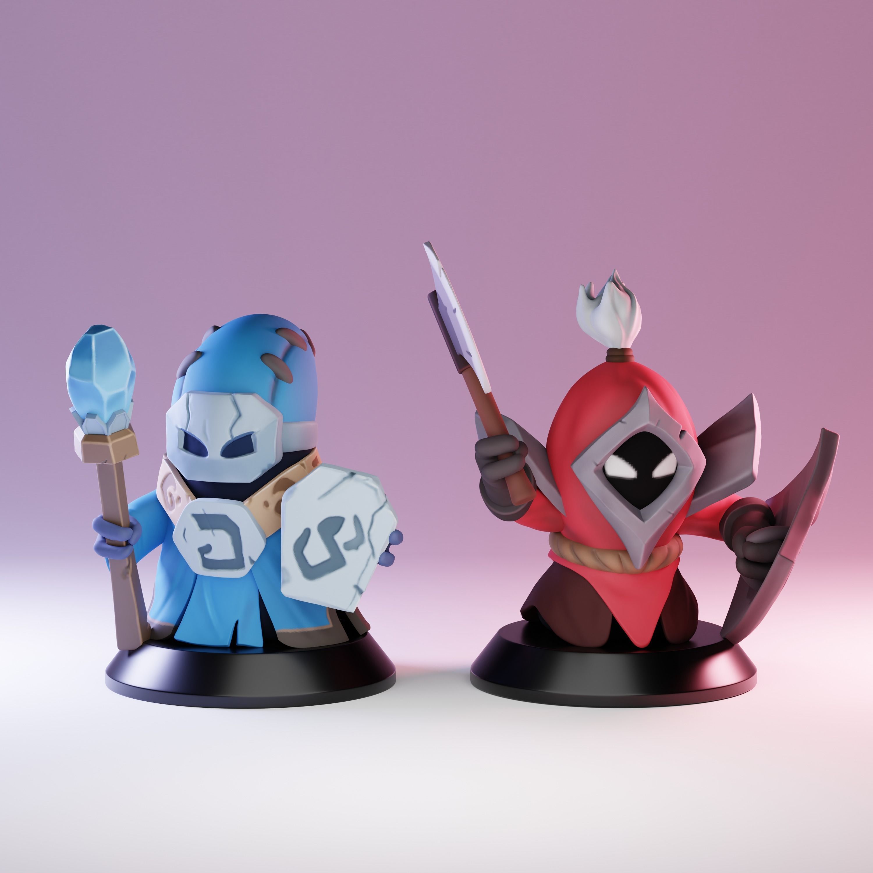 Minions from League of Legends Red Melee Blue Caster 3D model 3D printable CGTrader