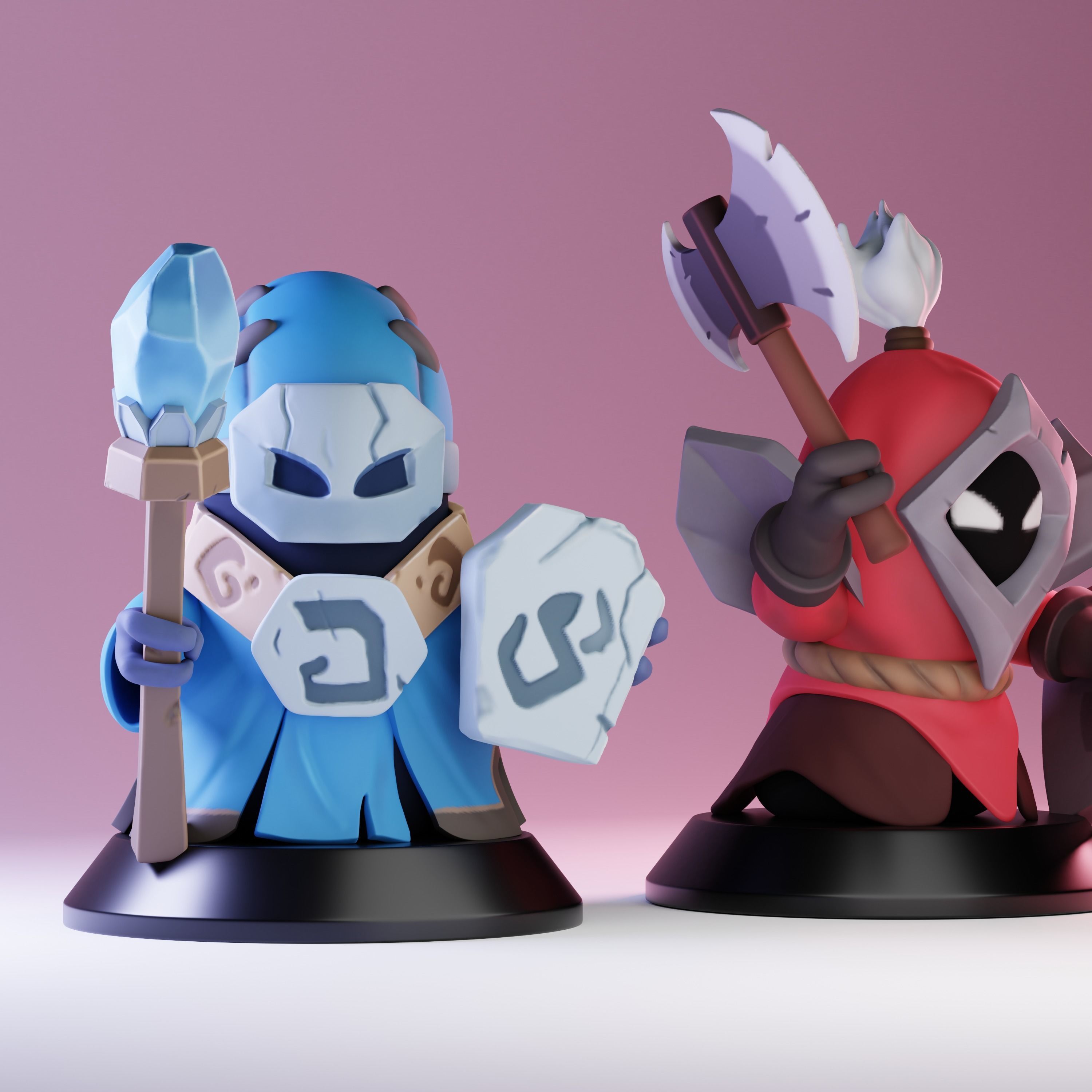 Minions from League of Legends - Red Melee - Blue Caster 3D print model_1