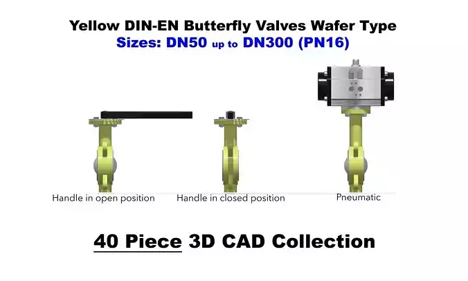 DIN-EN Butterfly Valves -Wafer Type - Yellow