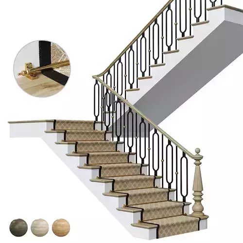 Neoclassical staircase 6 3D model
