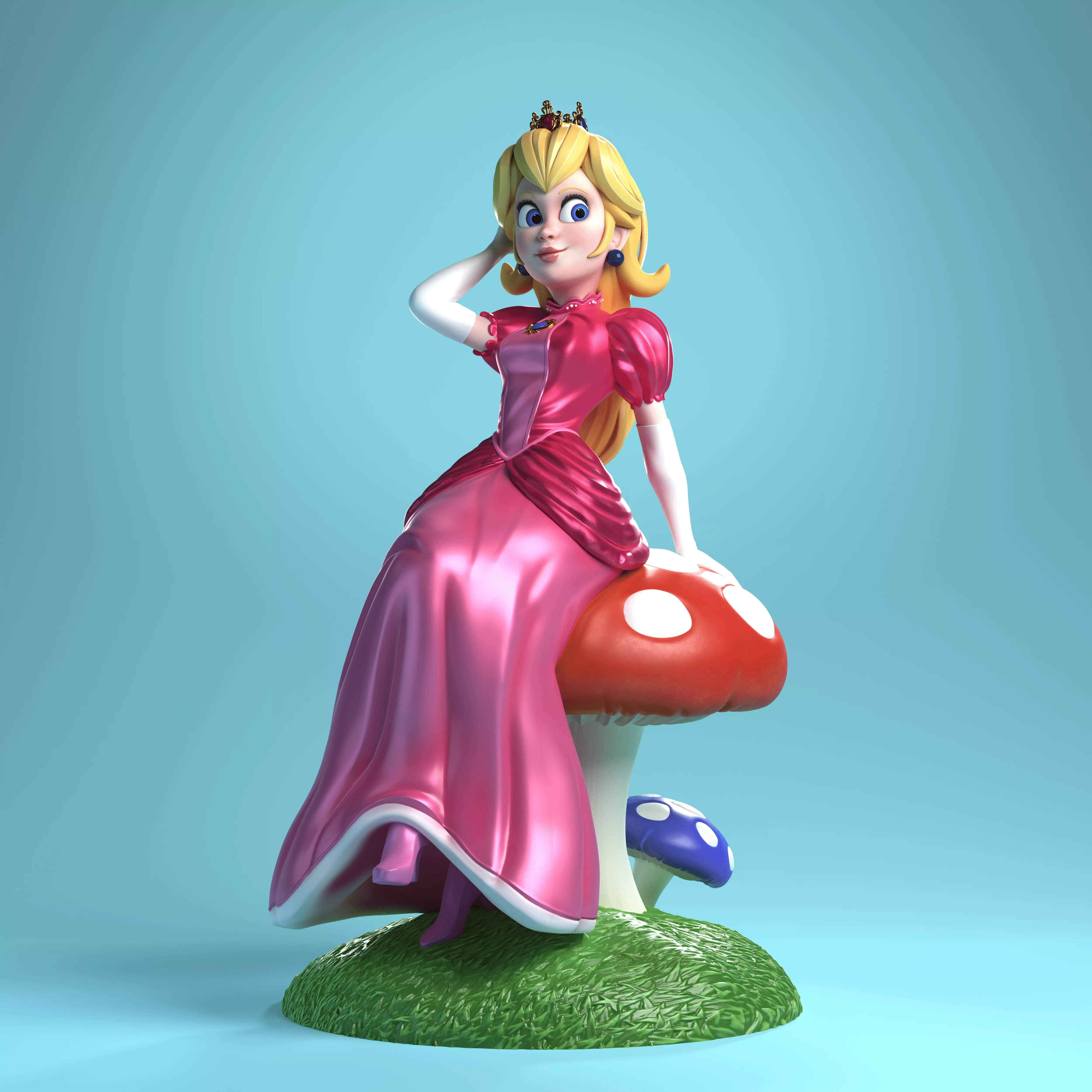 Peach from Super Mario 3D print model