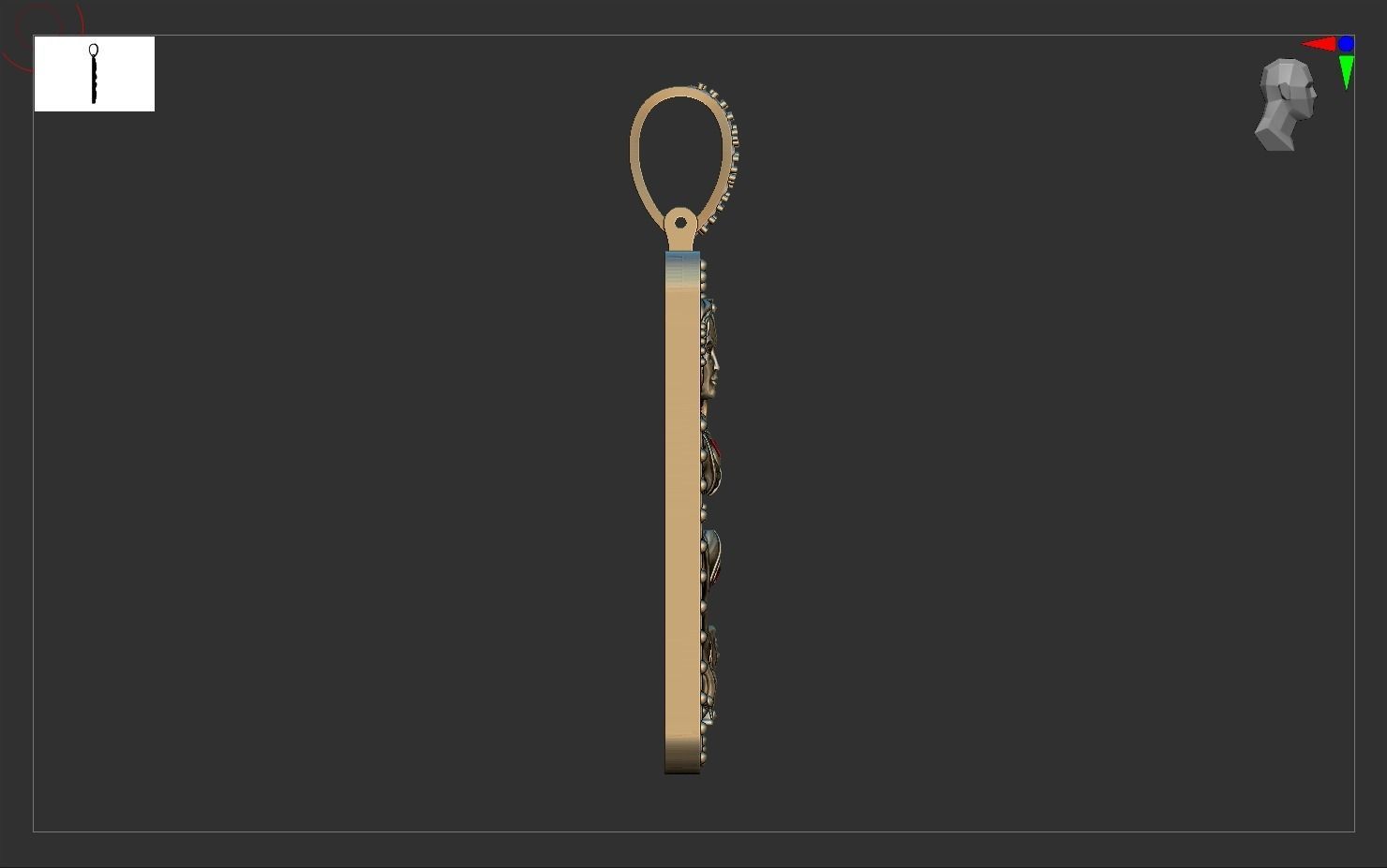 Queen Card Diamond Pendent 3D print model 3D print model_6