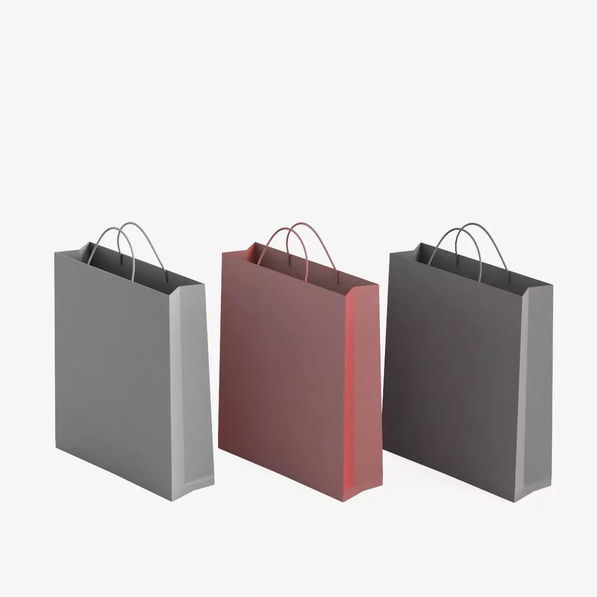 Shopping Bags Low-poly 3D model_0