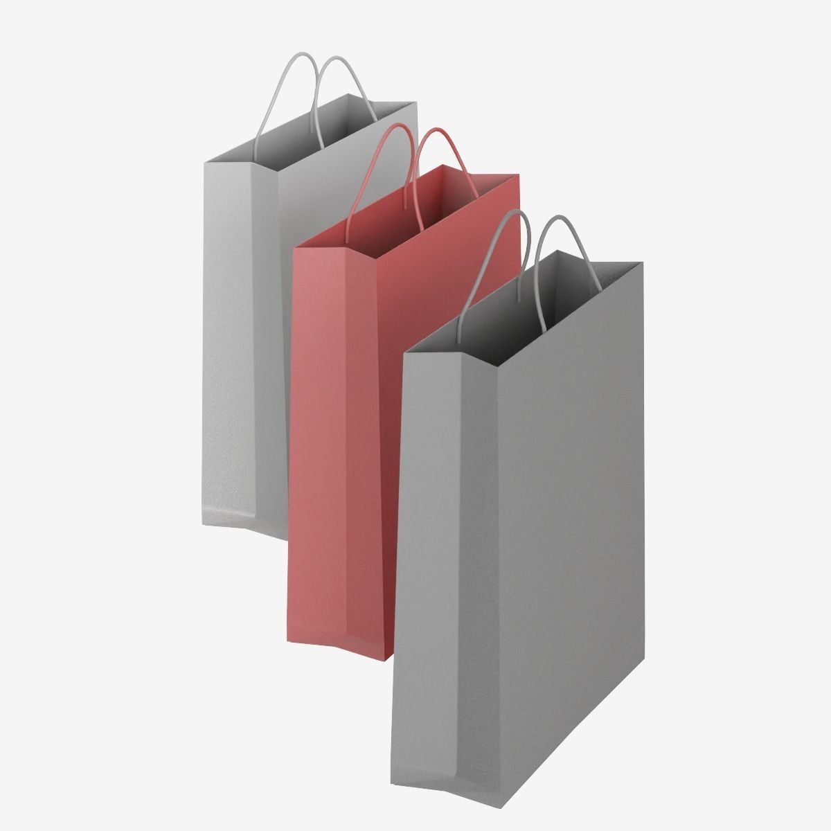 Shopping Bags Low-poly 3D model_9