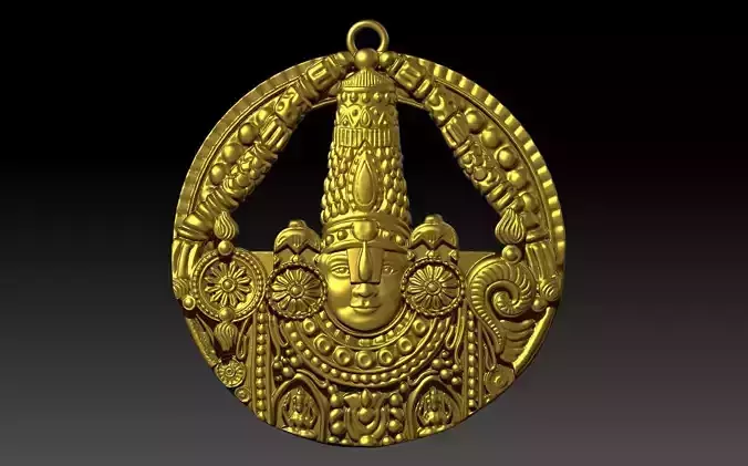 THIRUPATHI BALAJI PENDENT 3D print model 3D print model