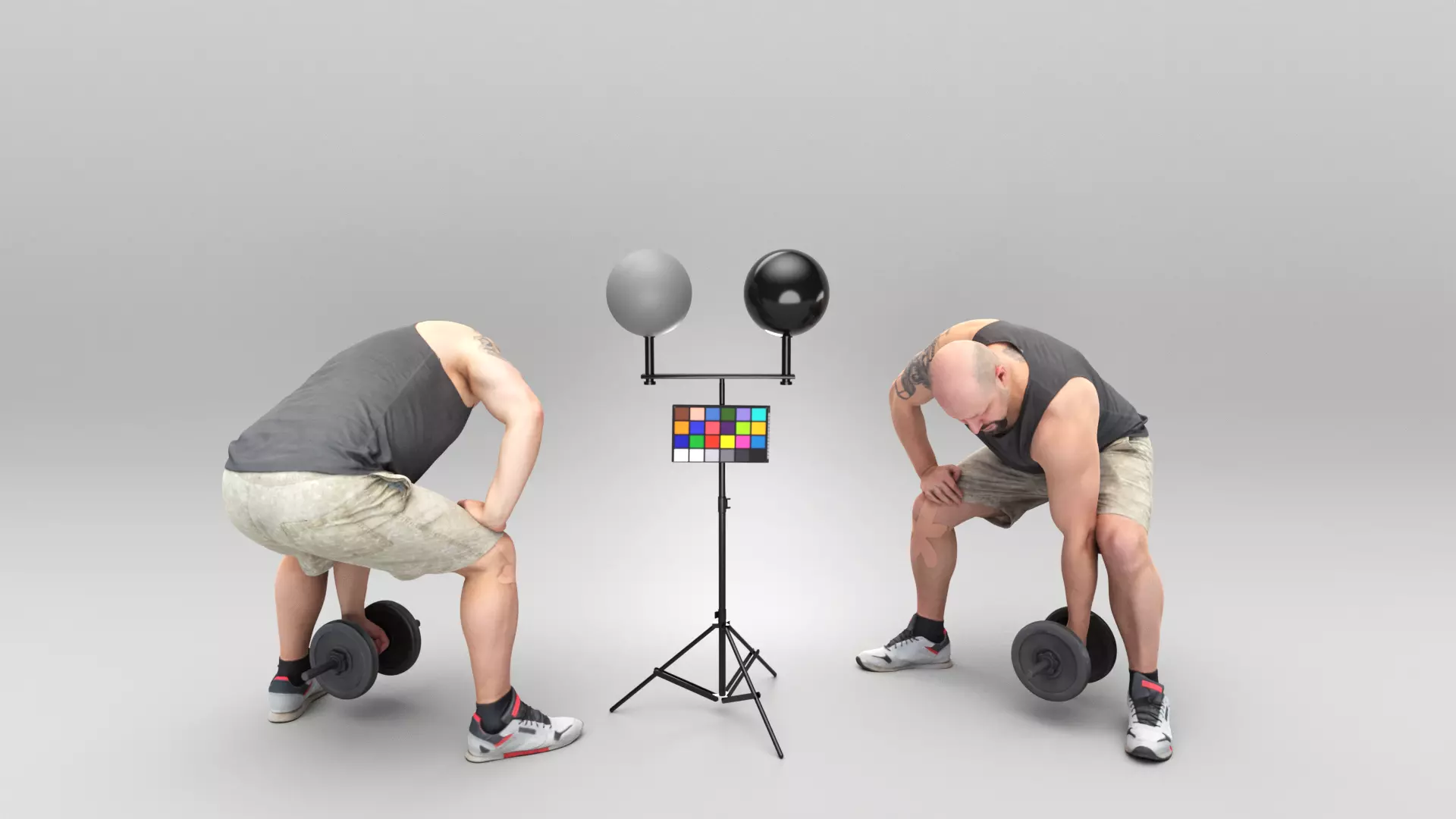 Sporty man training with dumbbell 413 Low-poly 3D model