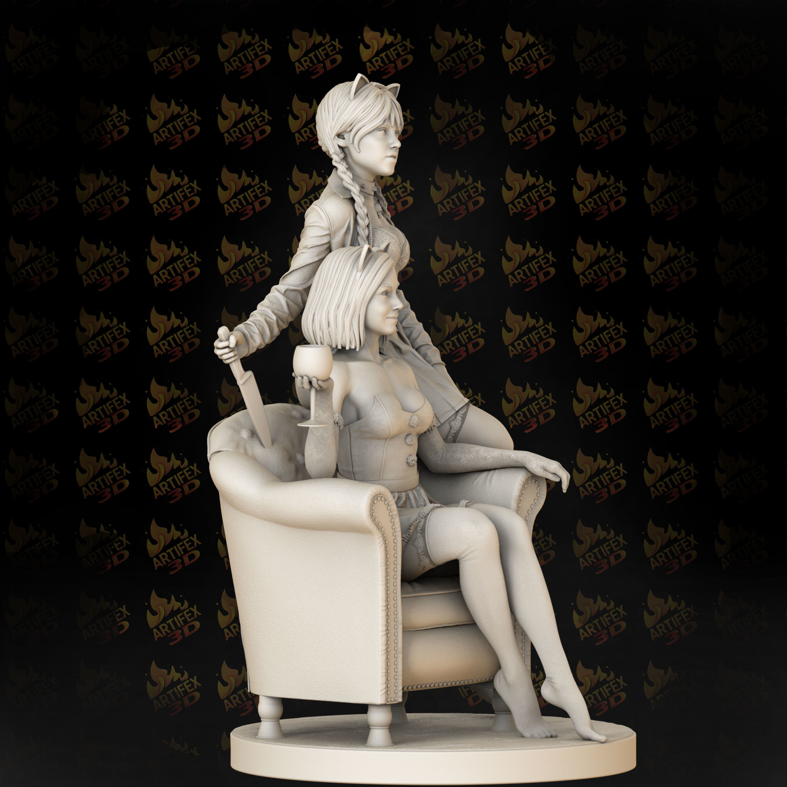 wednesday and Enid 3D print model_8