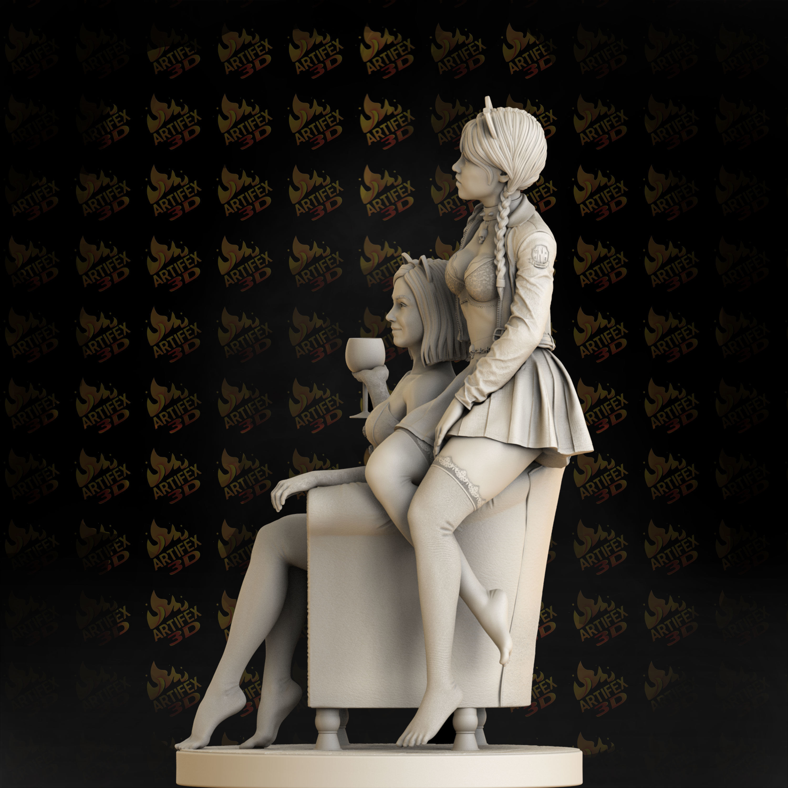 wednesday and Enid 3D print model_9