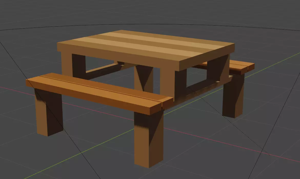 Picnic table Lowpoly Free 3D model