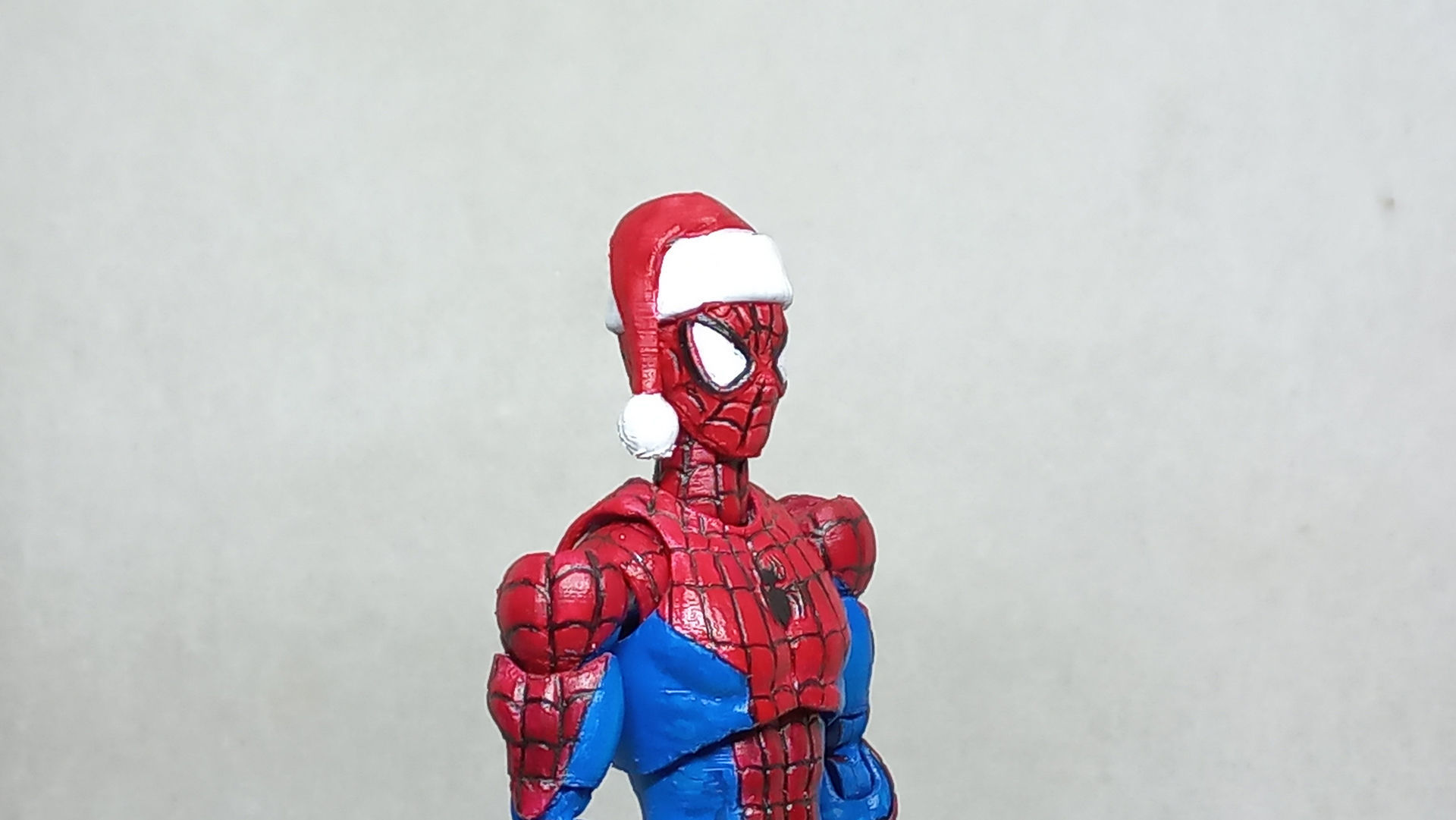 Santa Head accessory for my SPIDER MAN 3D printed action figure 3D print model_3