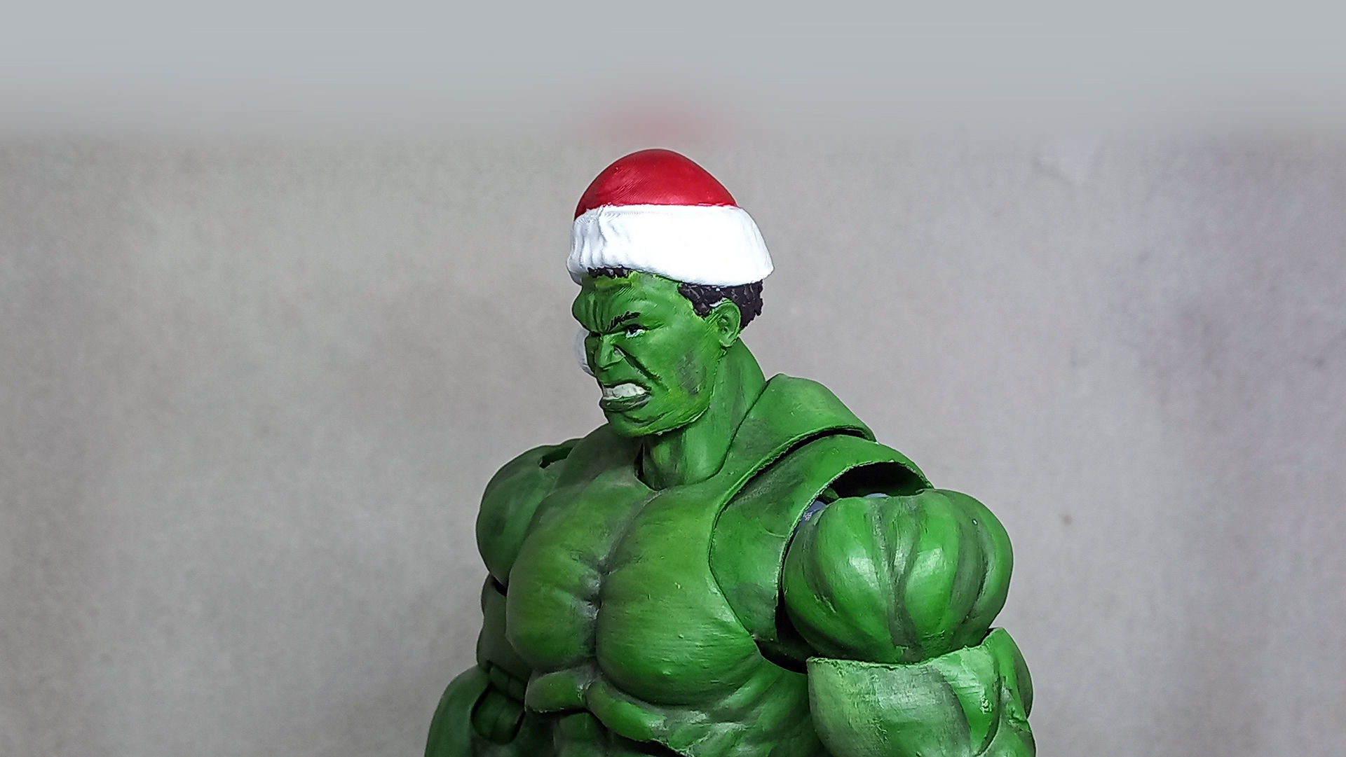 Santa Head accessory for my HULK  3D printed action figure  3D print model_2