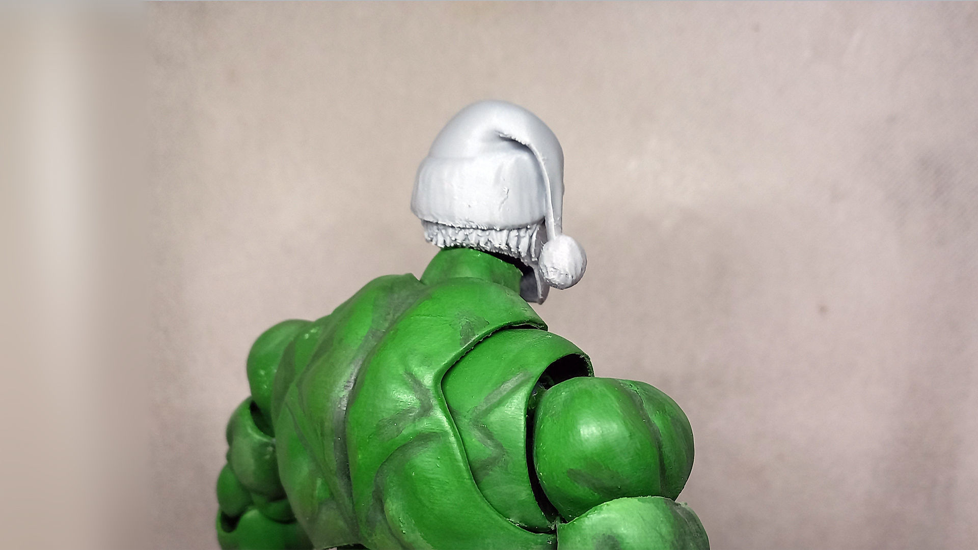 Santa Head accessory for my HULK  3D printed action figure  3D print model_13