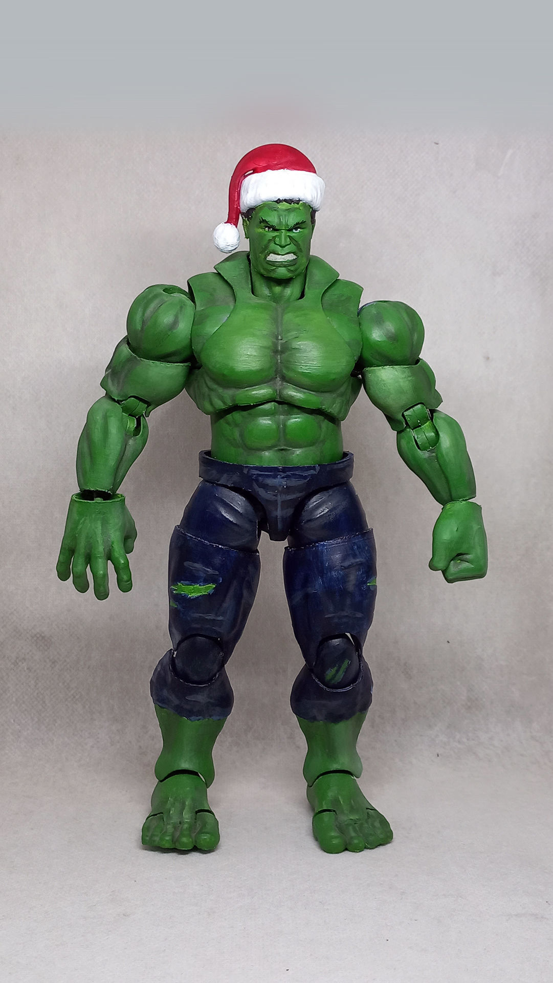 Santa Head accessory for my HULK  3D printed action figure  3D print model_1