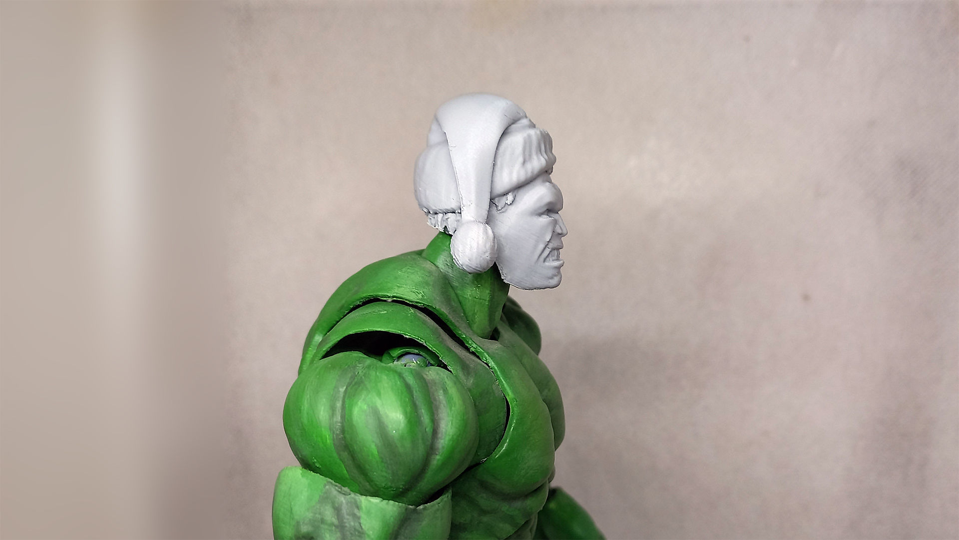 Santa Head accessory for my HULK  3D printed action figure  3D print model_12
