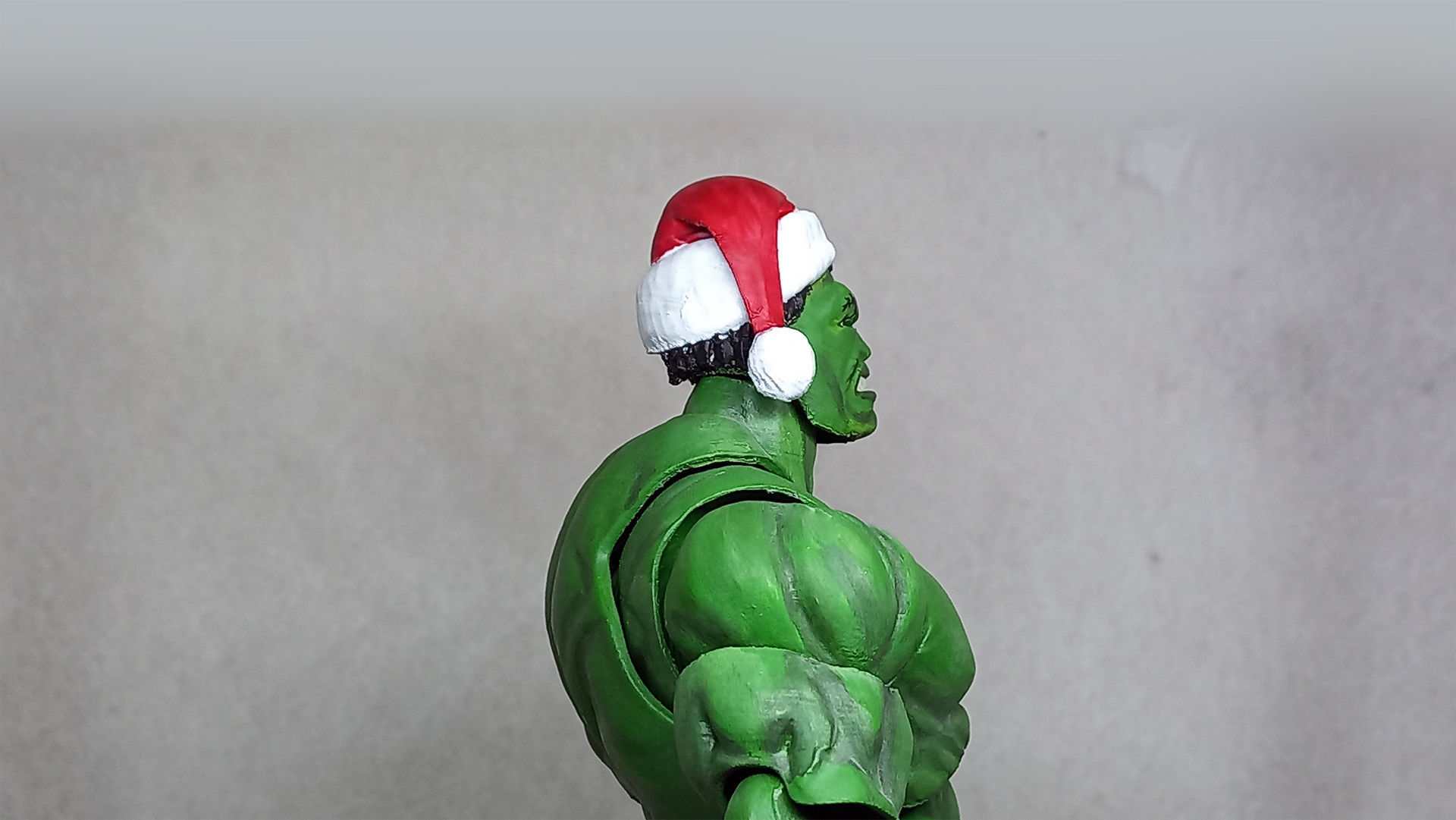 Santa Head accessory for my HULK  3D printed action figure  3D print model_7
