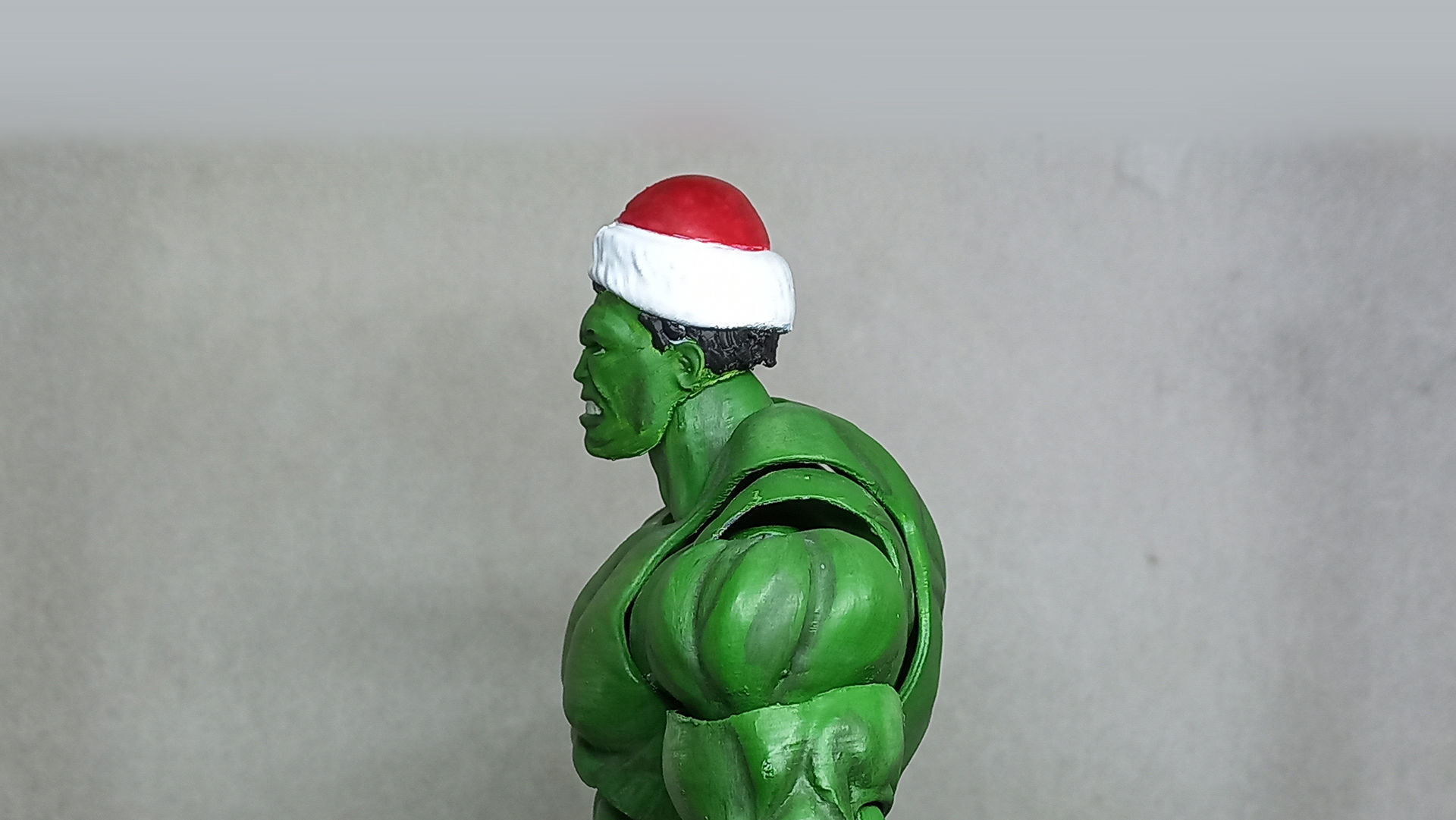 Santa Head accessory for my HULK  3D printed action figure  3D print model_3