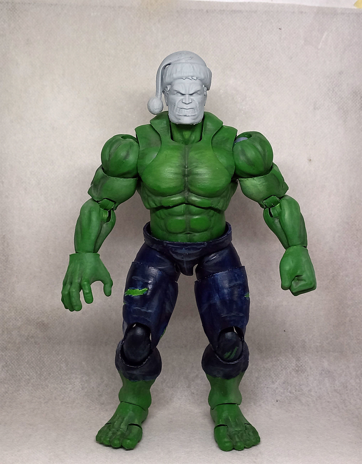 Santa Head accessory for my HULK  3D printed action figure  3D print model_14