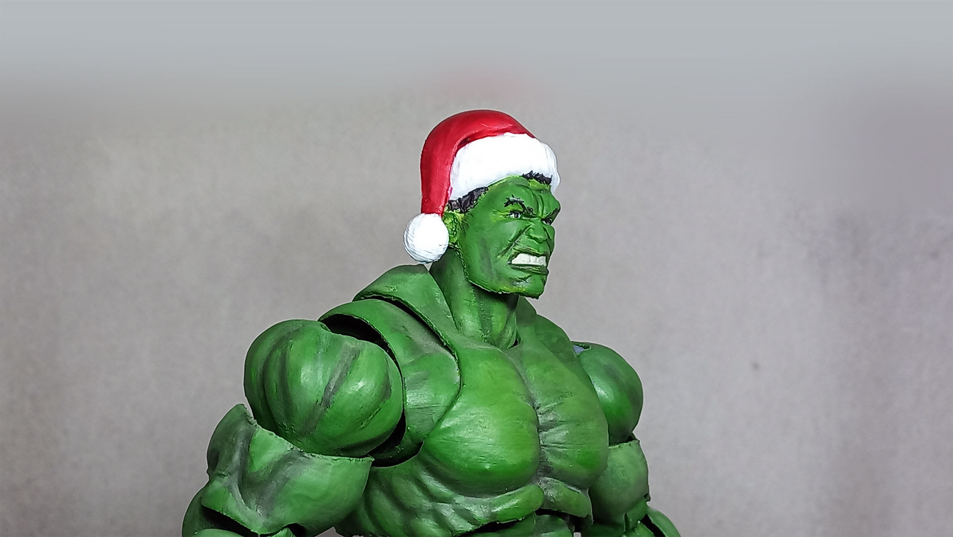 Santa Head accessory for my HULK  3D printed action figure  3D print model_5