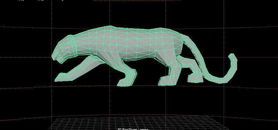 low poly Panther Low-poly 3D model_4