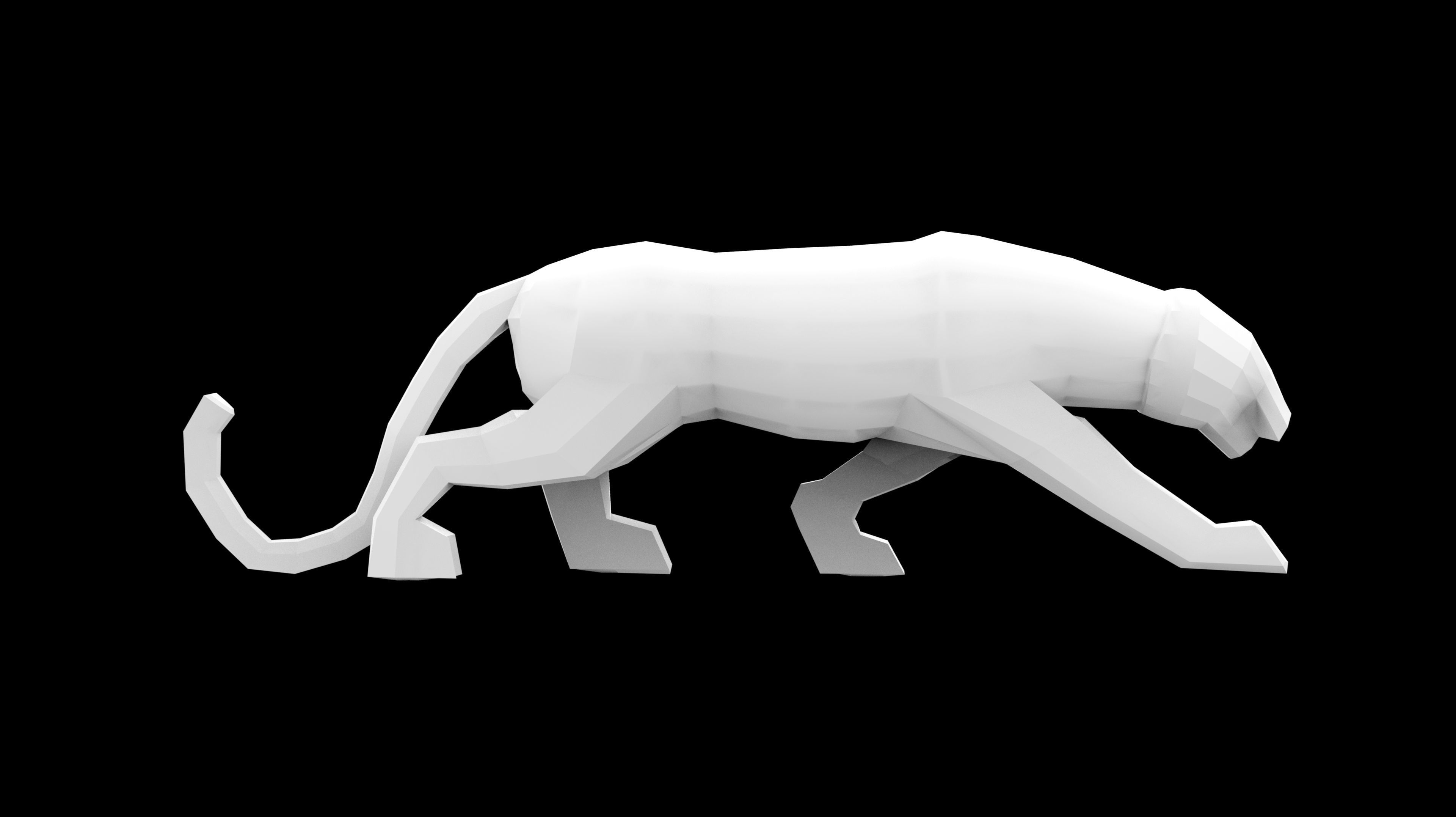 low poly Panther Low-poly 3D model_1