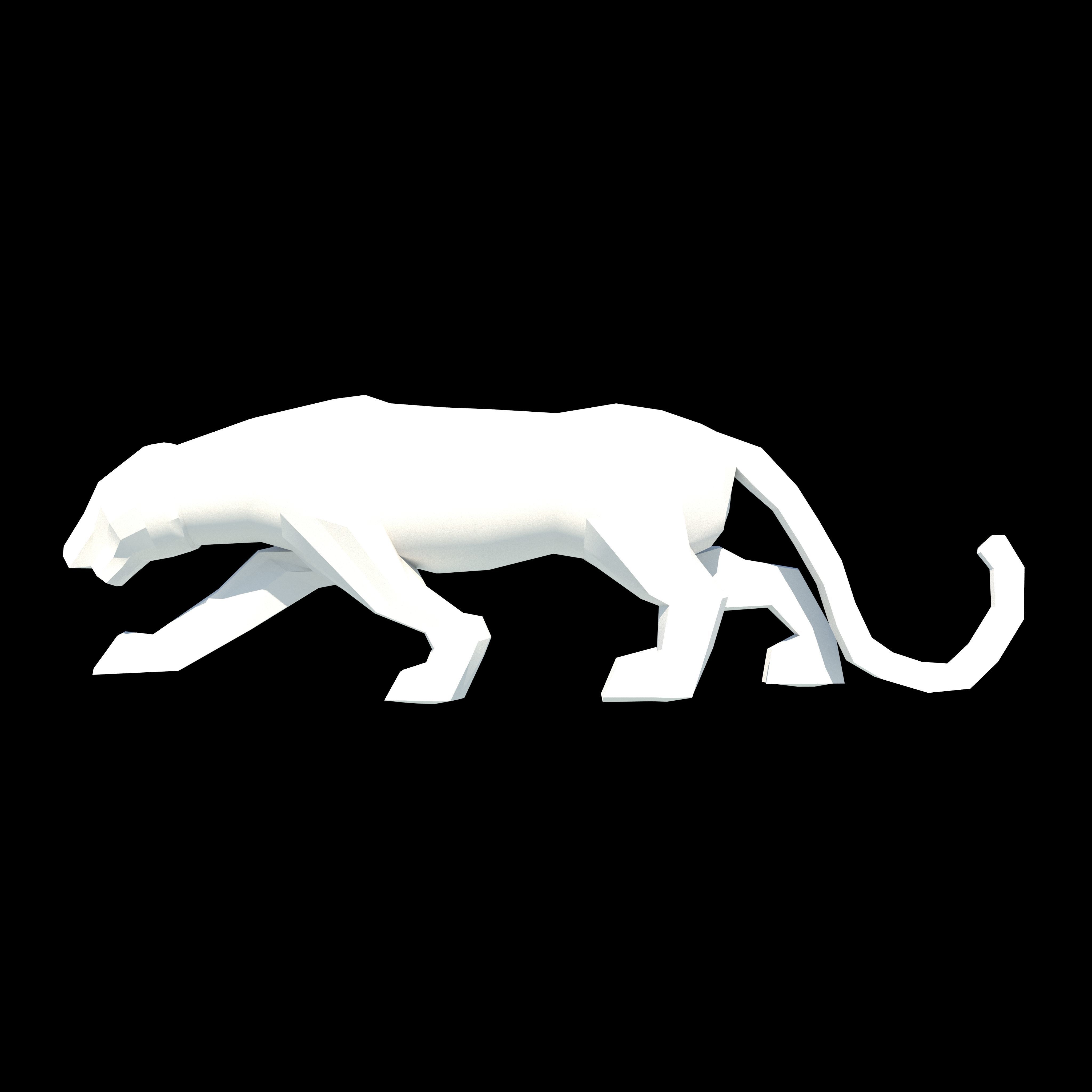low poly Panther Low-poly 3D model_5