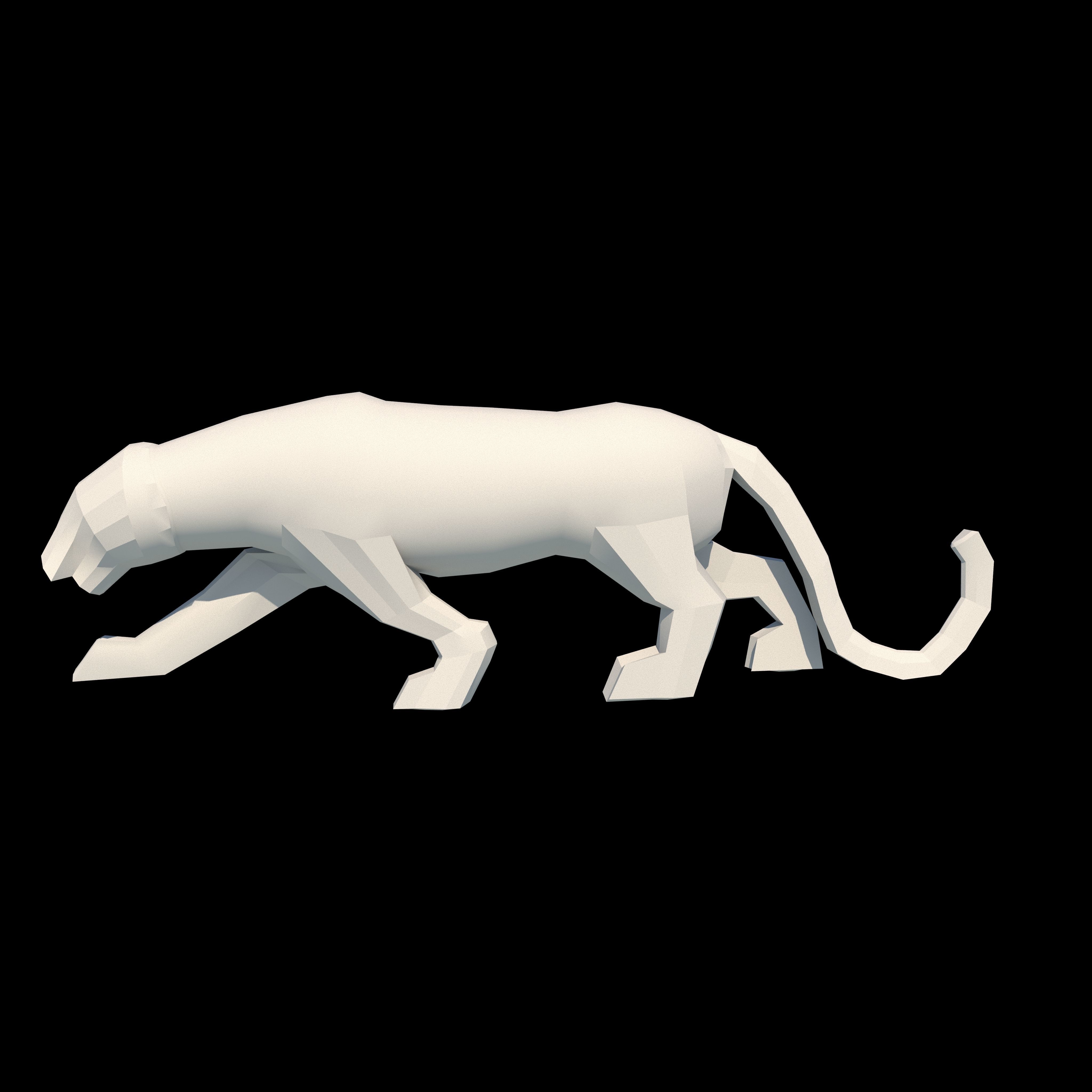 low poly Panther Low-poly 3D model_7