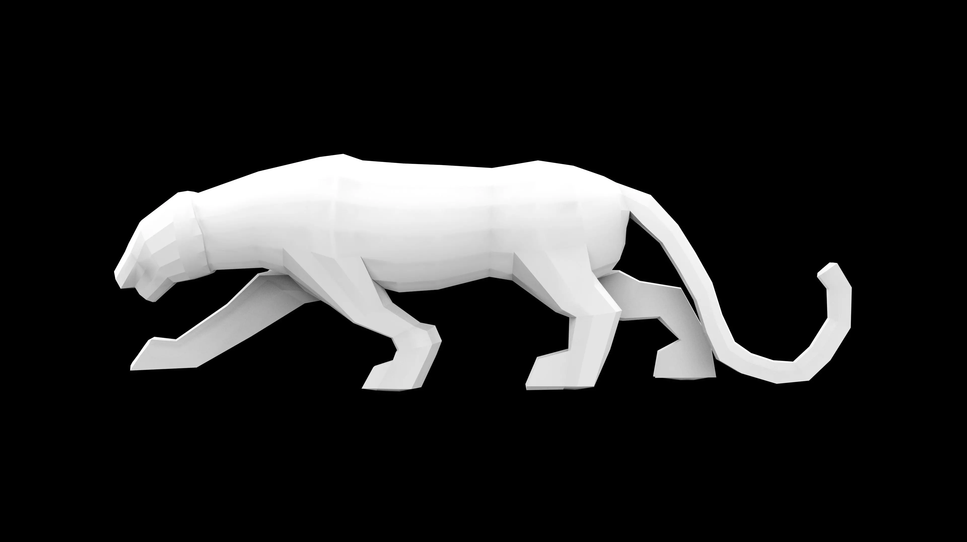 low poly Panther Low-poly 3D model_0