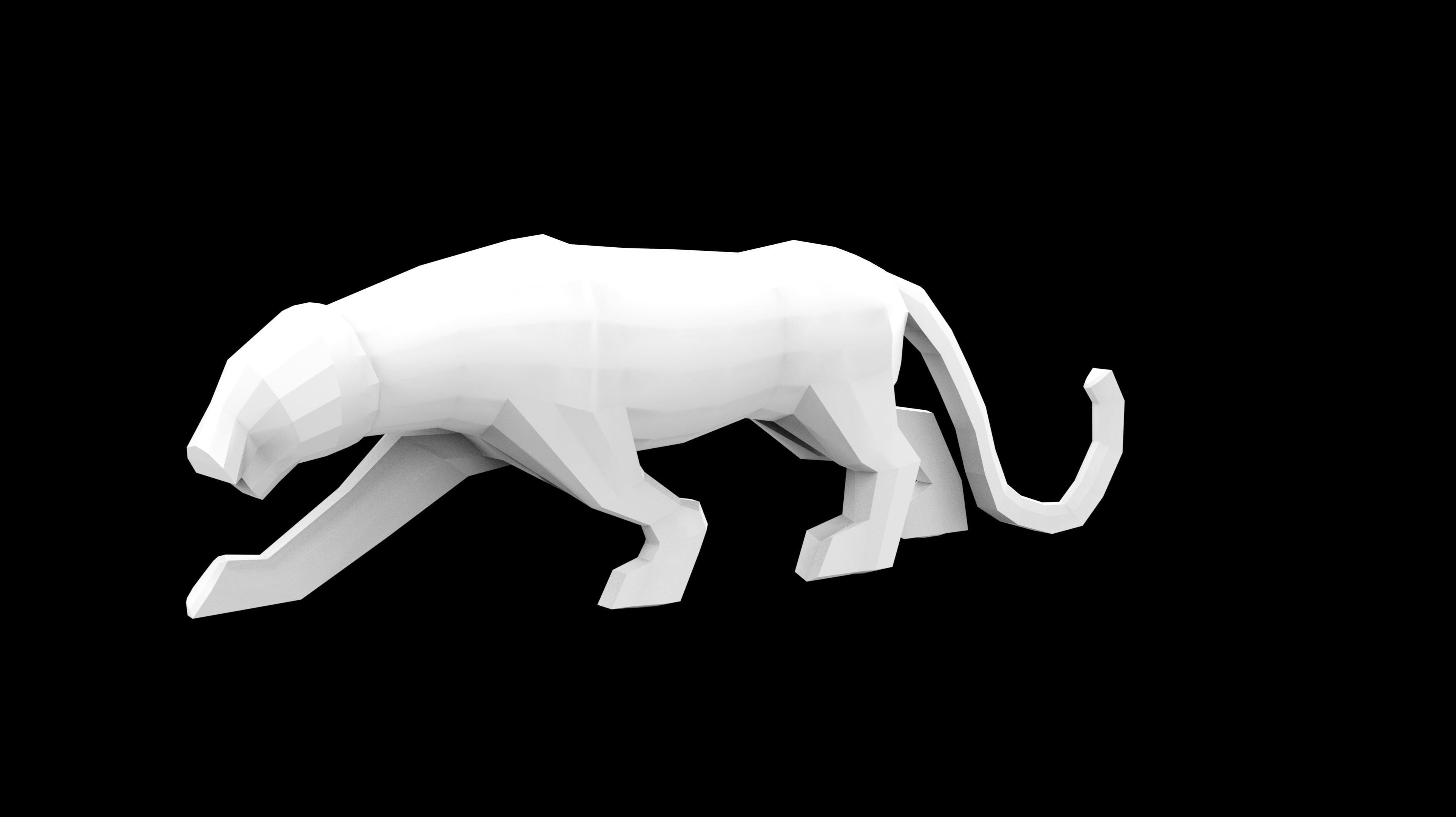 low poly Panther Low-poly 3D model_2