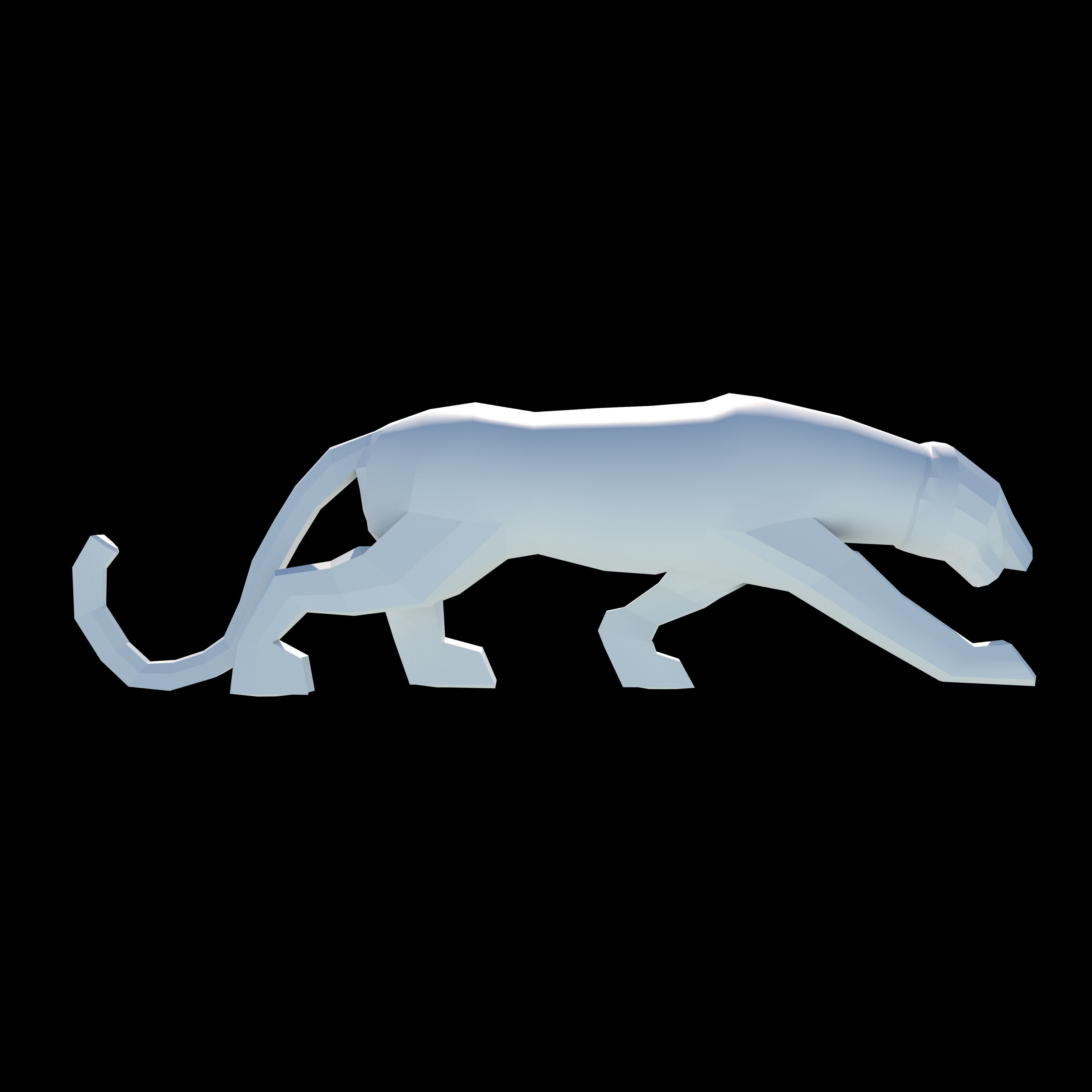 low poly Panther Low-poly 3D model_6