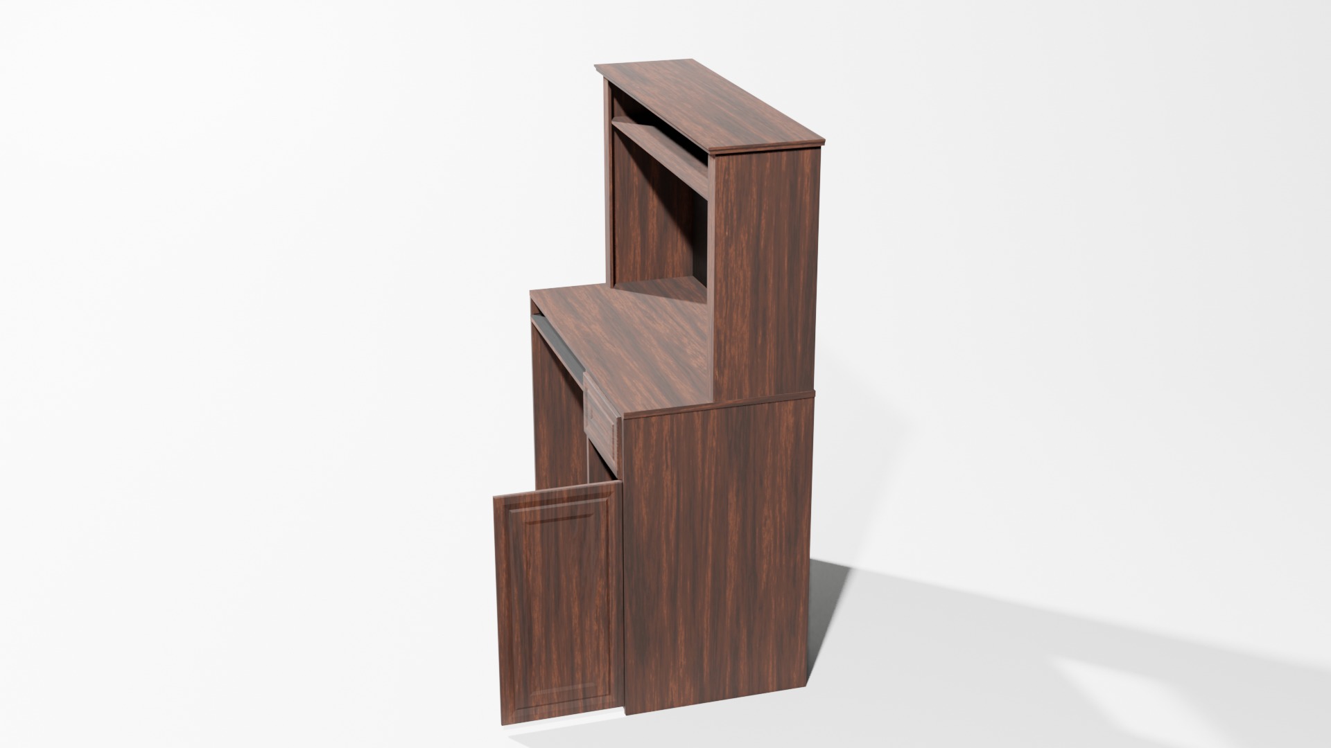 Early 2000s Computer Desk Low-poly 3D model_4