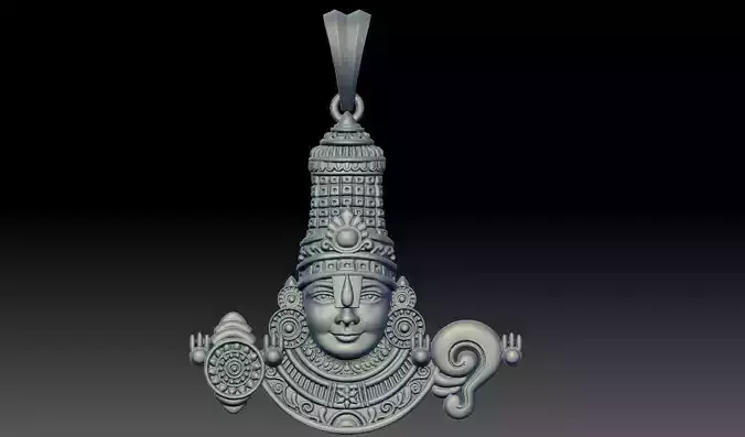 THIRUPATHI BALAJI PENDENT 3D print model 3D print model 3D print model