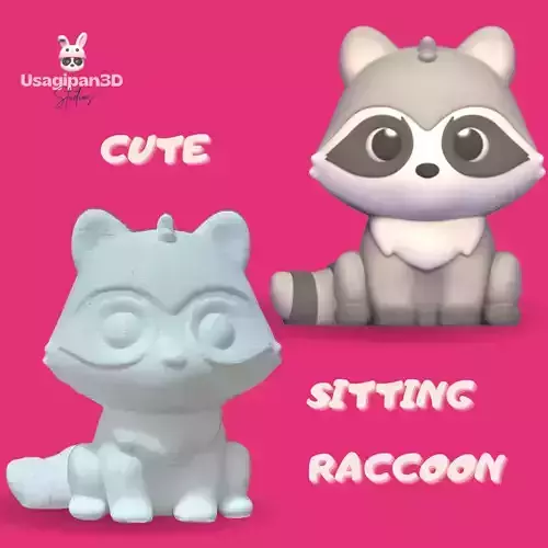 Cute Siiting Raccoon