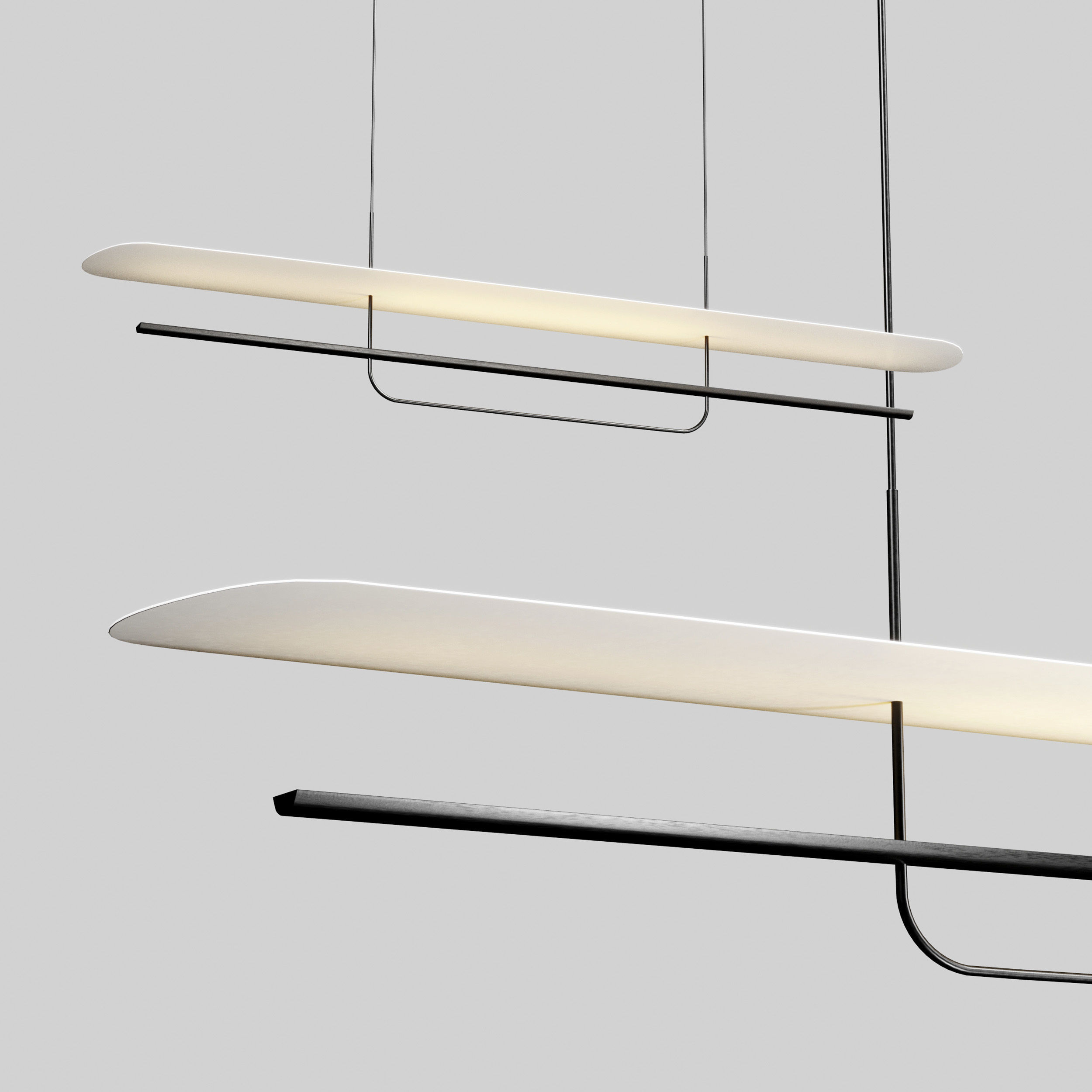 Reflector Linear LED Anodized Aluminum Pendant Light Low-poly 3D model_4