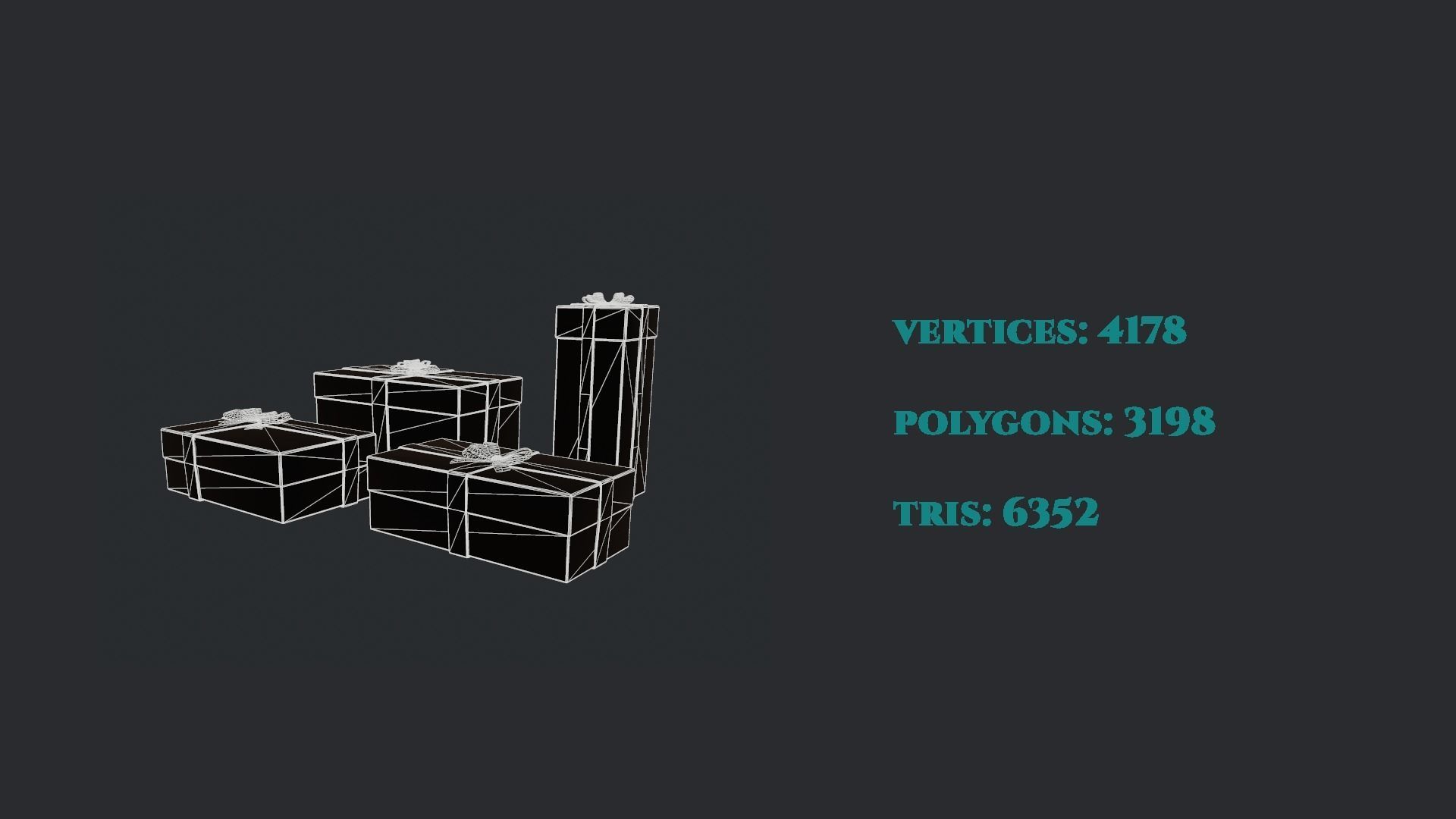 Gift boxes New Year pack 3D model_7