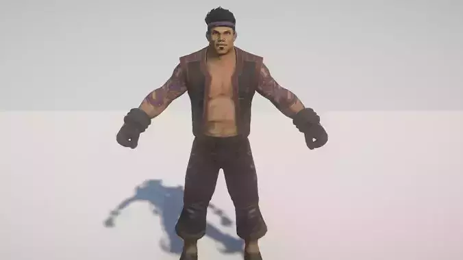 Fighter Character Low-poly 3D model