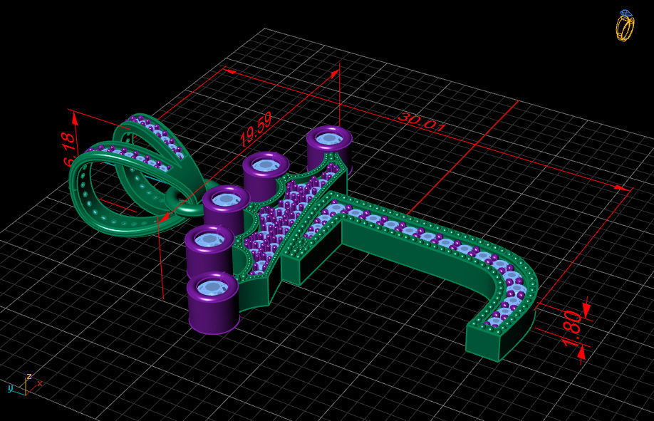 J letter pendant 3D print model_6