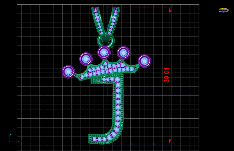 J letter pendant 3D print model_18