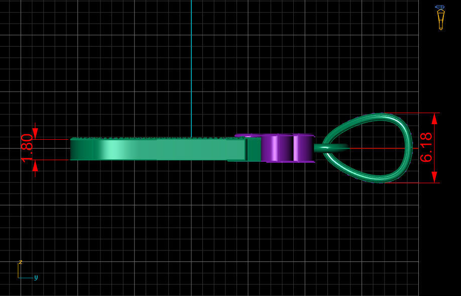 J letter pendant 3D print model_10